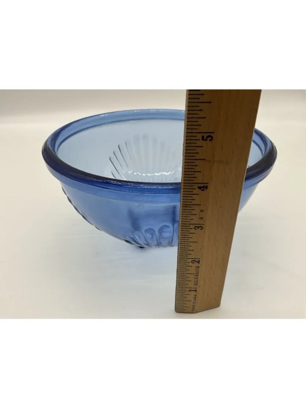 Hazel Atlas Cobalt Blue Pillar Optic Depression Glass Bowls, Set of 2 MCM